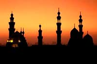 Mosques at sunset